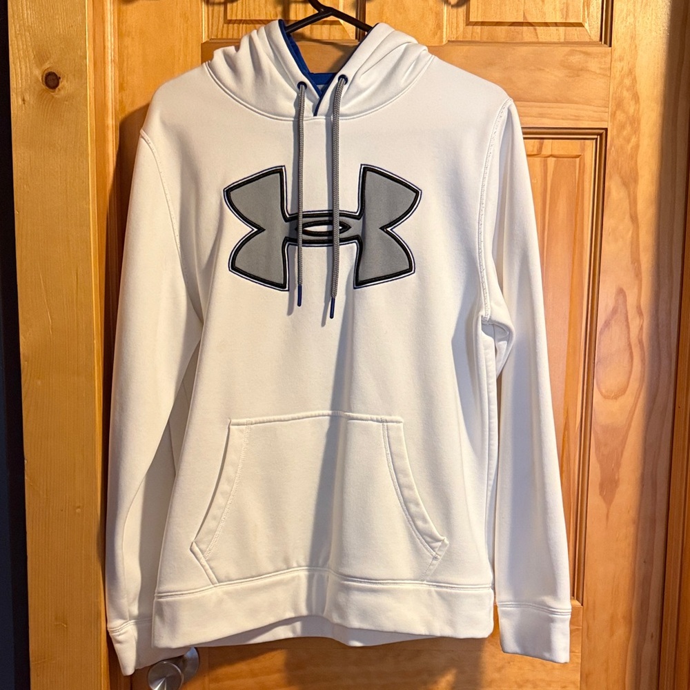 Under Armour White and Black Logo Hoodie